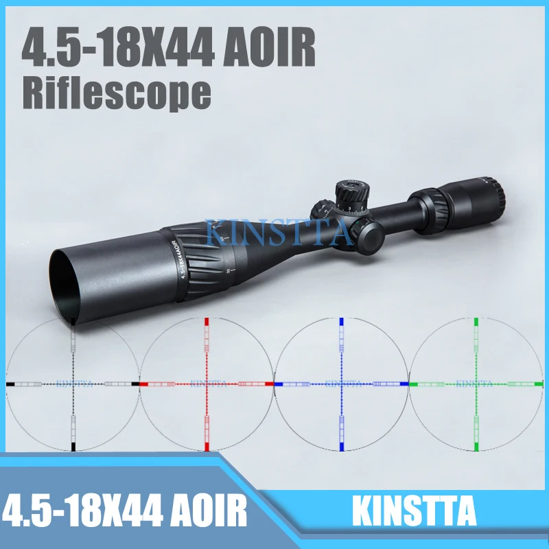 

Tactical 4.5-18X44 AOIR Red Green Blue Color Reticle Optics Riflescope Illumination Rifle Scope For Hunting CS battle
