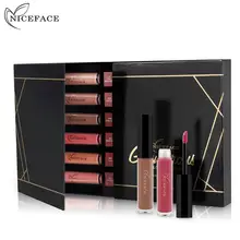 NICEFACE 12 оттенков жидкая помада Водонепроницаемая матовая и увлажняющая гладкая стойкий блеск для губ Косметическая Красота Макияж подарочная коробка