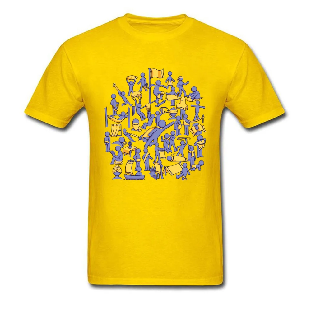 Men Family Tops T Shirt Round Neck Summer/Autumn 100% Cotton Fabric Tshirts Design Short Sleeve 42 Uses for Towels Sweatshirts 42 Uses for Towels yellow