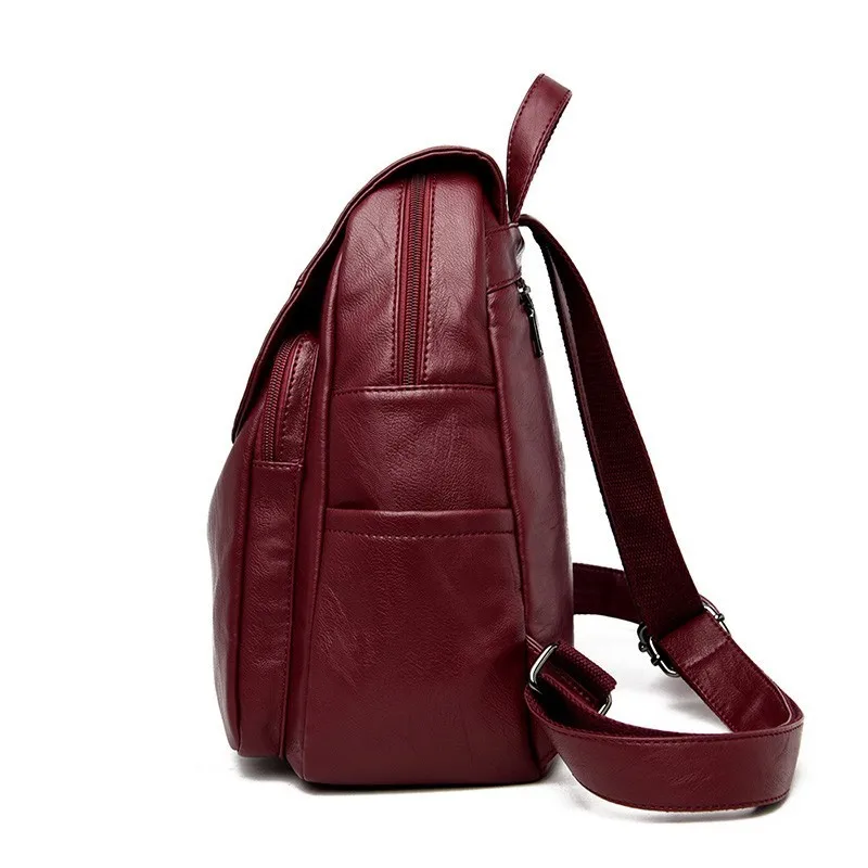 Женские кожаные рюкзаки высокого качества, школьные сумки для девочек, Большой Вместительный рюкзак для путешествий, женский кожаный рюкзак