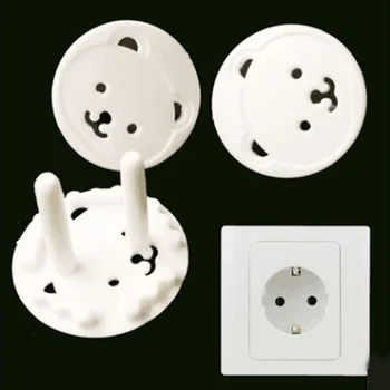 

1pcs Bear Shape EU Power Socket Electrical Outlet Baby Safety Guard Protection Anti Electric Shock Plugs Protector Cover J11