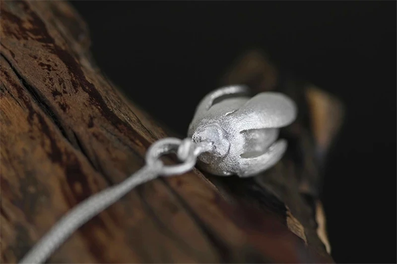 Lotus Fun реальные 925 серебро ручной работы fine jewelry цветок лотоса дизайн кулон без ожерелье Acessórios для женщин