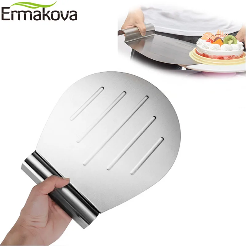 

ERMAKOVA Cake Lifter Stainless Steel Pizza Lifter Pancake Transfer Tray Cake Shovel for Kitchen Baking Bakeware Pastry Tool