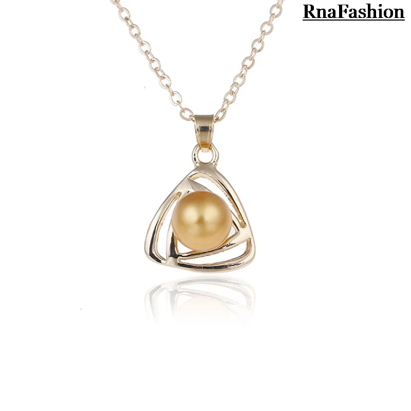 

2016 new fashion female Simulated pearl jewelry Christmas gift gold filled pendant necklace A new direct selling -417