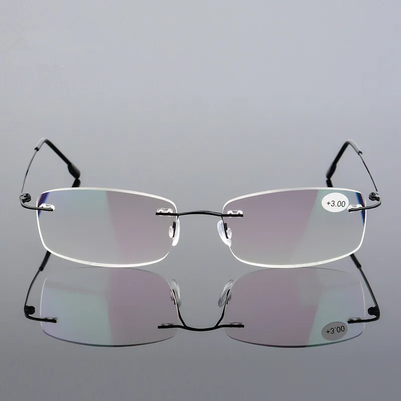 

Superelastic Foldable Reading Glasses For Elder Rimless Ultra-light Memory Alloy Frameless Eyeglasses Rectangular Eyewear