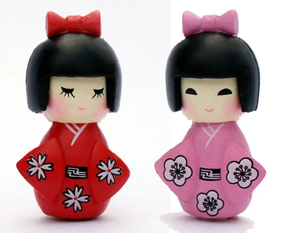 

20pcs/lot New Japan wear kimonos Girl Lovely Dolls Toys 24mm Soft with Bow crafts DIY dollhouse christmas Jewelry Making Finding