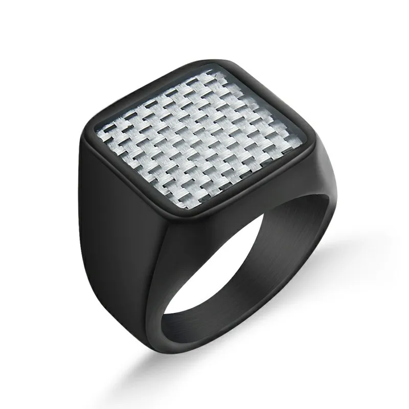 Мужские черные кольца из карбида вольфрама для мужчин ювелирные изделия с белым углеродным волокном кольцо из нержавеющей стали Suqare эмалевые кольца ювелирные изделия подарок