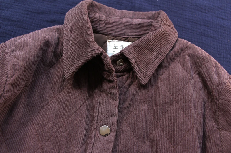 Литературная теплая утолщенная стеганая хлопковая рубашка на осень и зиму с длинным рукавом, клетчатая Вельветовая блуза, повседневная верхняя одежда, блуза, армейский зеленый цвет