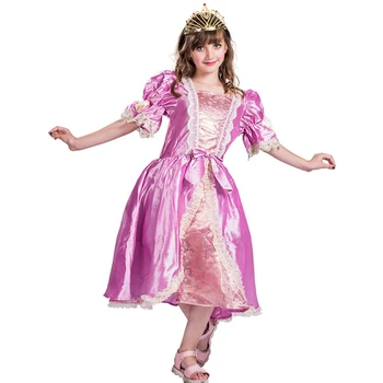 

Princess Victorian Rose Costume Girls Fancy Dress Kids Halloween