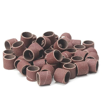 

100Pcs 1/2" and 1/4" Sanding Band Sleeves Drum Kit Sandpaper Rubber 2 Mandrels JUN13