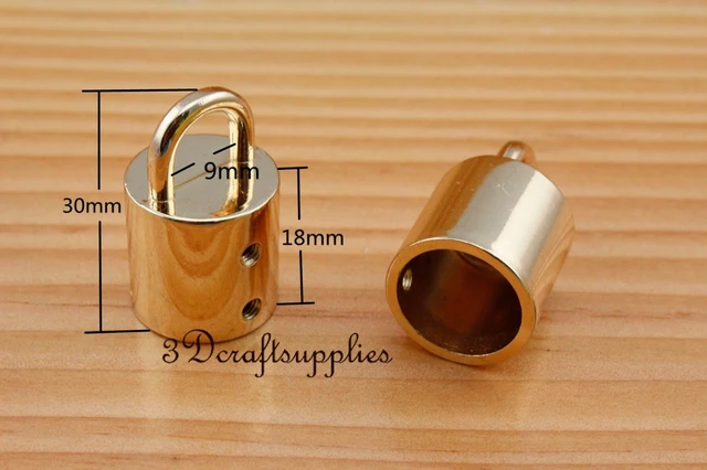 rope Barrier end stopper Cord end caps 15 mm golden 8 pieces CF55