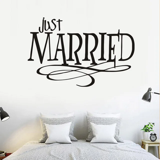 just married quotes wall sticker new design pvc waterproof removable