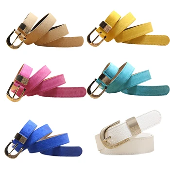 

20PCS / LOT SINGYOU 12 colors Women Belt Elegant Vintage Belts for Women Metal Buckle Leather Belts Female Waist Ceinture