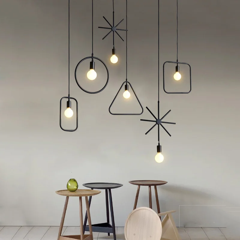Vintage Black Geography Pendant Lights Home Lighting Fixture Restaurant Hanging Drop Lights Retro Loft Mini Pendant Lamp Iron Indoor Pendant Lights (19)