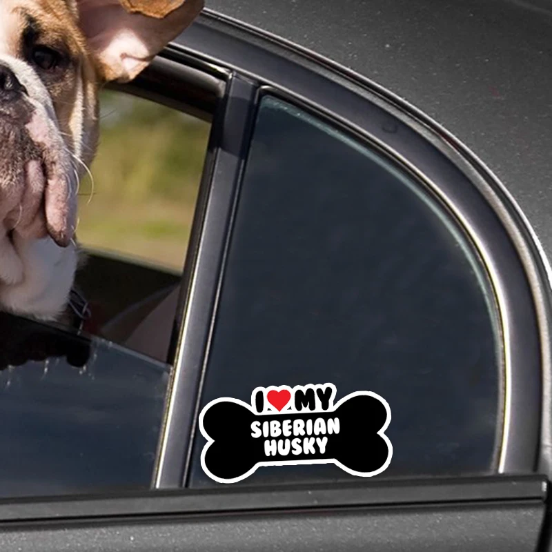 YJZT 15*7 1 см I Heart My Siberian Husky Bone ПВХ автомобильные наклейки на бампер|car stickers decals|bumper car