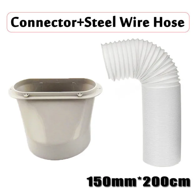 

White Exhaust Hose Parts Stretchable Portable Air Conditioning Window Pipe Interface Connector Attachment Flexible