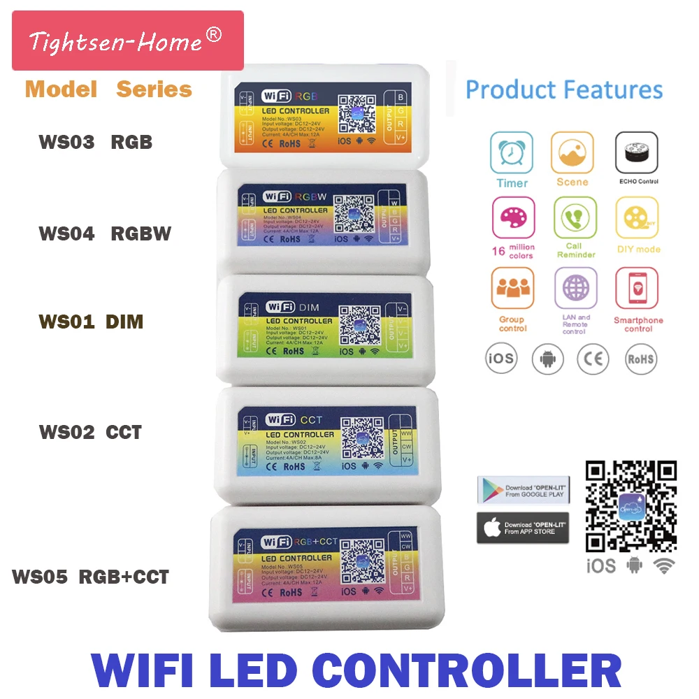 Умный светодиодный светильник с Wi Fi 12 В 24 постоянного тока|Контролеры RGB| |