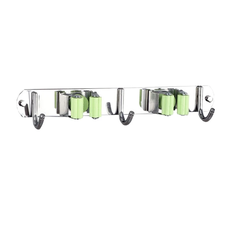 

Mop Broom Holder Wall Mount Stainless Steel Heavy Duty Broom Organizer Hangers Storage Solutions For Laundry Room
