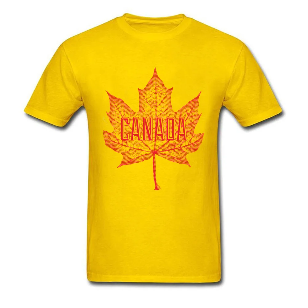 Canadian Maple Leaf National Symbol Funny Male T Shirt Crewneck Short Sleeve Cotton Fabric Tops T Shirt Casual Tops Shirts Canadian Maple Leaf National Symbol yellow