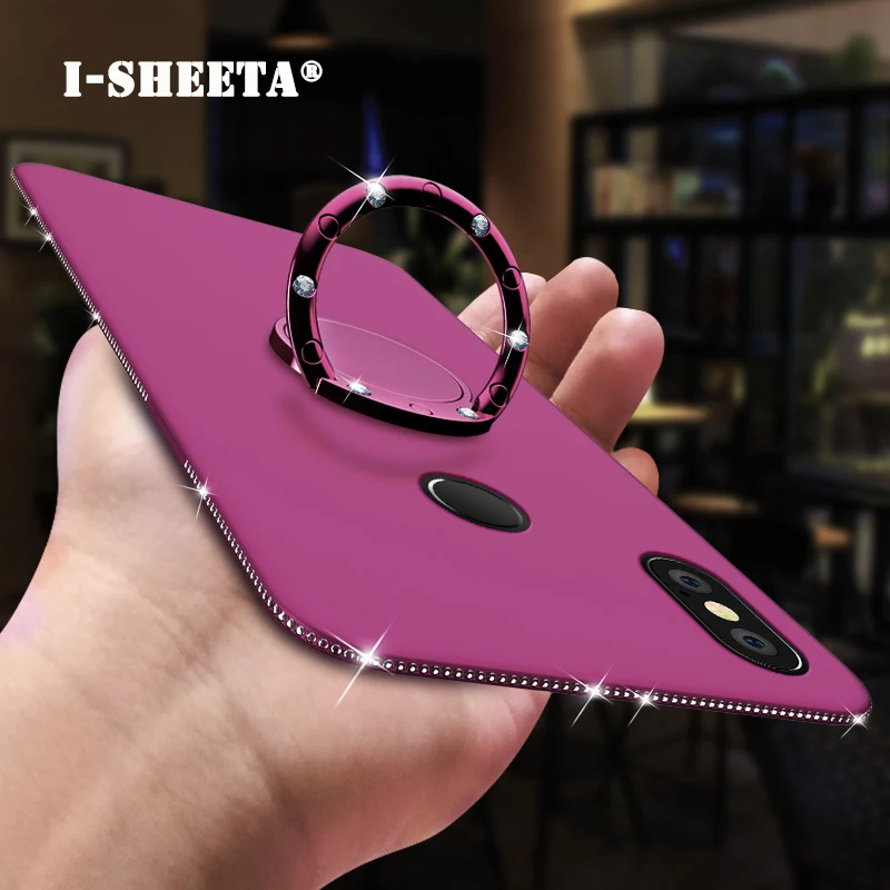 360 Magnetic Ring Holder Stand For Xiaomi Mi A1 A2 8 9 SE Lite Soft TPU Case Cover Redmi Note 7 5 6 Pro 6A 3D Diamond Frame |