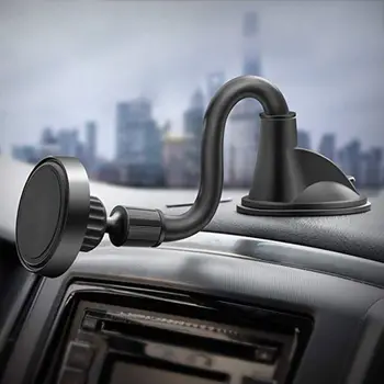 

Universal Long Arm Magnetic Cradle Windshield Dashboard Cell Phone Mount Holder ,Soft Firm Goose Arm and Enhanced Suction Cup