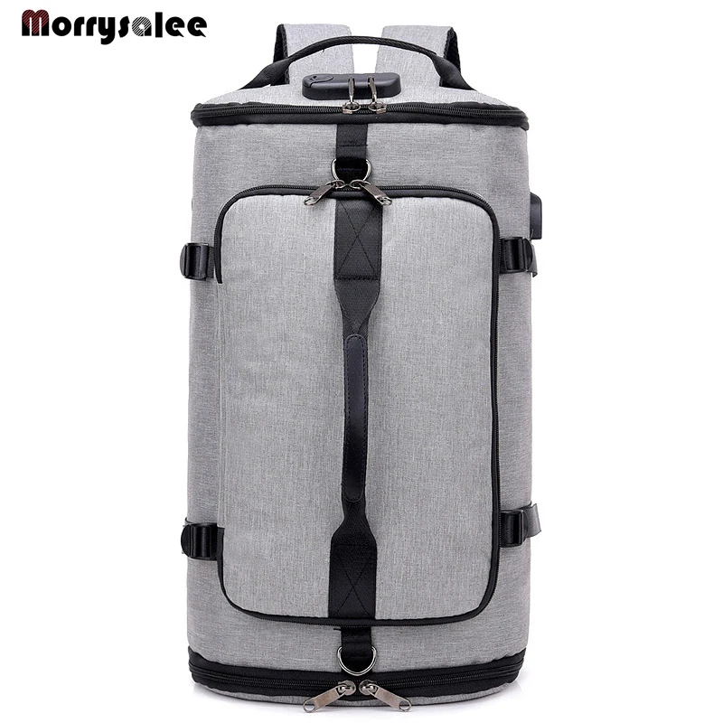 Большой Вместительный рюкзак, мужская дорожная сумка, рюкзак для альпинизма, мужской багаж для мальчиков, холщовые сумки на плечо, мужские рюкзаки - Цвет: Серый