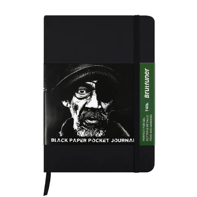 cool blank black paper notebook vintage artist drawing diary book