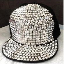 5 шт. Регулируемая флуоресцентная цветная мозаичная стильная панк-шпильки бейсболка с заклепками шляпа от солнца хип-хоп сетчатая бейсболка с защелкой сзади s унисекс