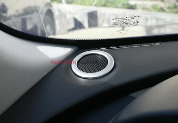 

For Jaguar F-Pace f pace X761 2016 2017 Matte ABS Chrome plastic Interior Dashboard Car Stereo Speaker Cover Trim 2pcs/set