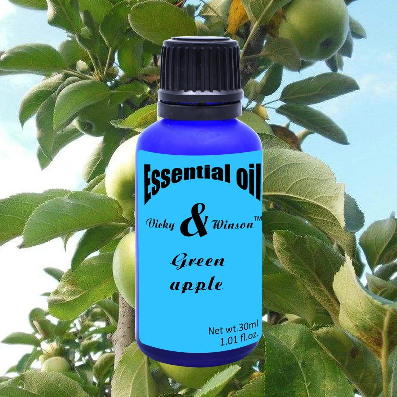 Vicky&winson Green apple aromatherapy essential oils 30ml 100% pure plant essential oil Apple Oil Sleep Defecation deodorization плоскостной секатор green apple