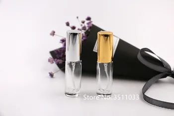

4ML 30pcs 50pcs Mini Clear Glass Perfume Spray Bottle Silver Gold Color Cap High Grade Empty Liquid Sparyer Bottle Container