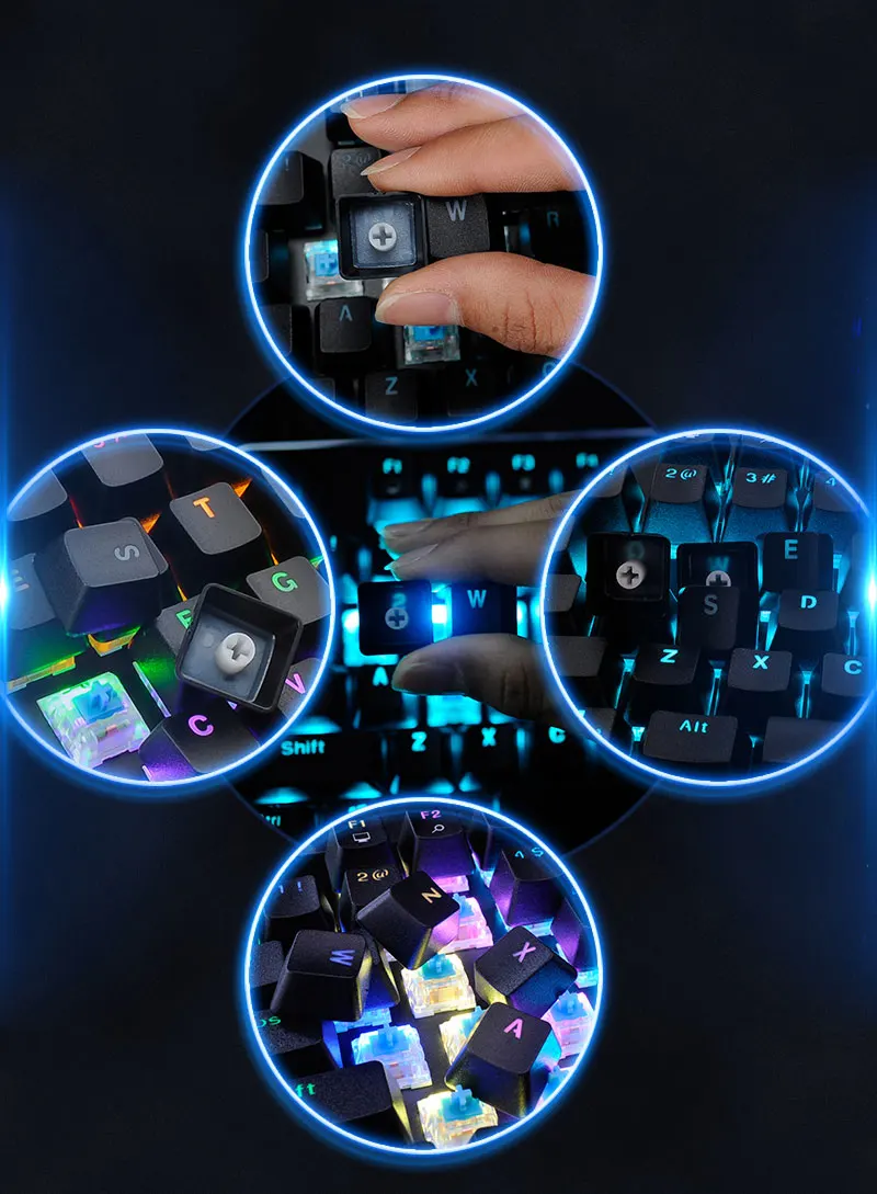 Механическая игровая клавиатура 104 клавиши RGB светодиодный ная подсветка