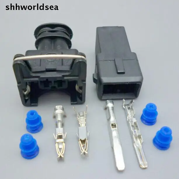 

shhworldsea 5sets EV1 Fuel Injector Plug nozzle Cars Waterproof 2 Pin way Electrical Wire Connector Plug auto Connectors