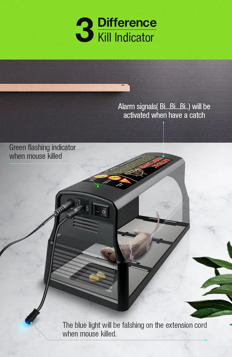 Купить Aosion Высокое напряжение электрическая мышь ловушка средство от крыс электронный грызунов мышей Zapper(получил Отпугиватель пауков бесплатно