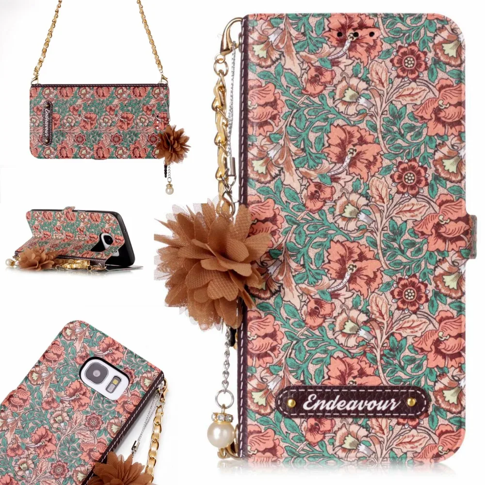Go2linK Cute Girls Cherry Flip Leather Case For Samsung Galaxy S6 S5 S7Edge s6 Edge Plus Magnetic Stand Walllet Pouch Bag | Мобильные