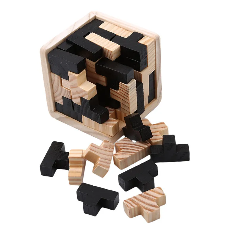 

Jigsaw Tangram Brain Training Toys Kong Ming Lock Lu Ban Locks Destiny Wooden Block Educational Toy For Kids Children Adult