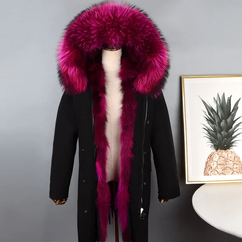 Женская модная куртка с натуральным мехом, большие размеры, куртка осень-зима, большие размеры, Женская куртка на заказ, 5XL SW-40 - Цвет: F longer