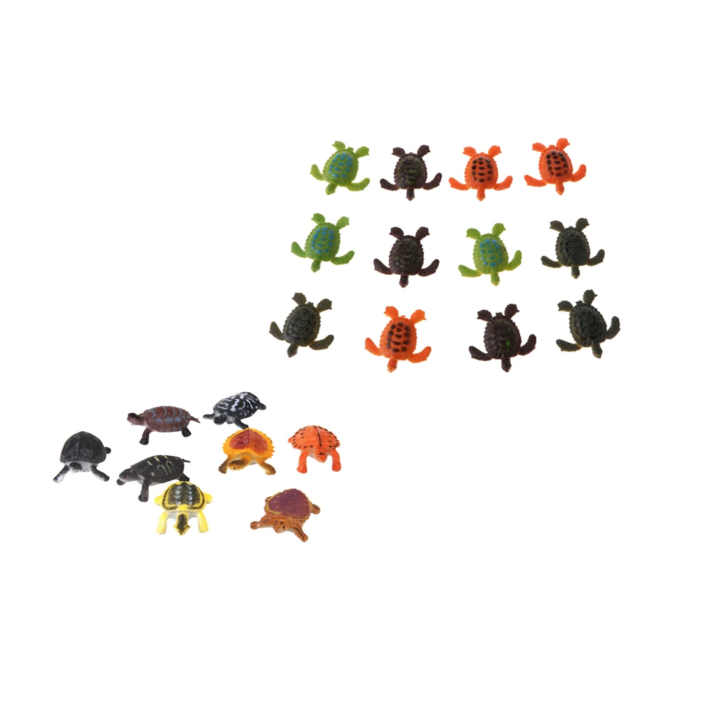20pcs Multi-color Sea Turtles Animals Model Toys Marine Beach Party Favors
