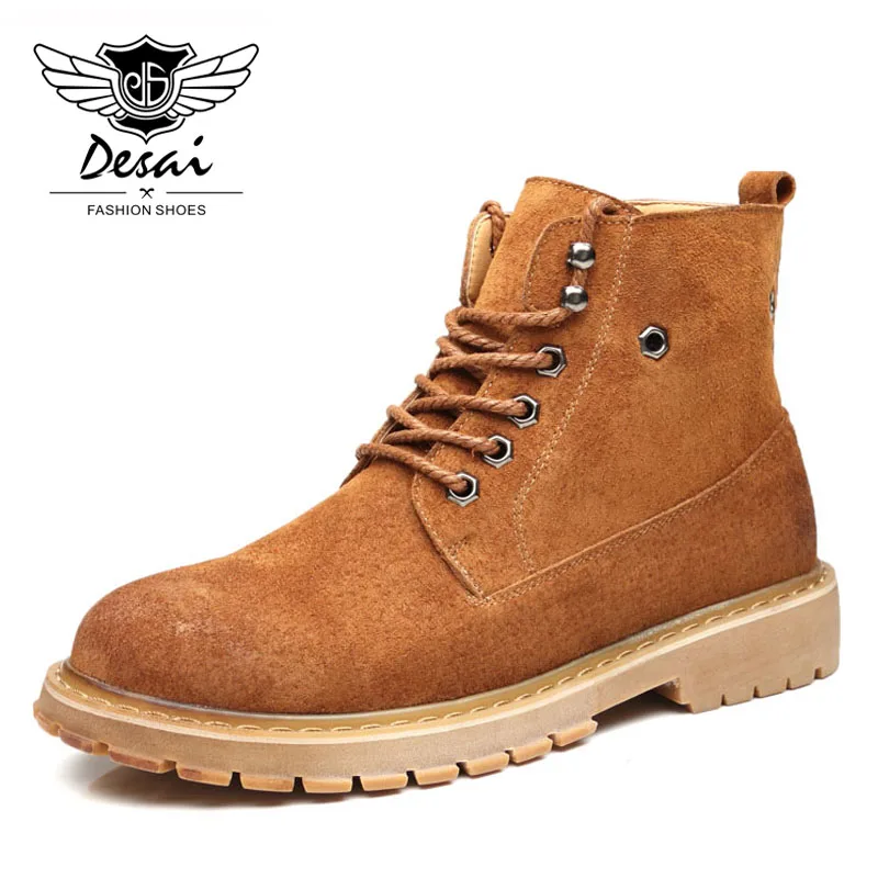 

DESAI Autumn New British Fashion Big Head Tooling Men's Boots Casual High Boots High Boots Genuine Leather Boots Oxfords