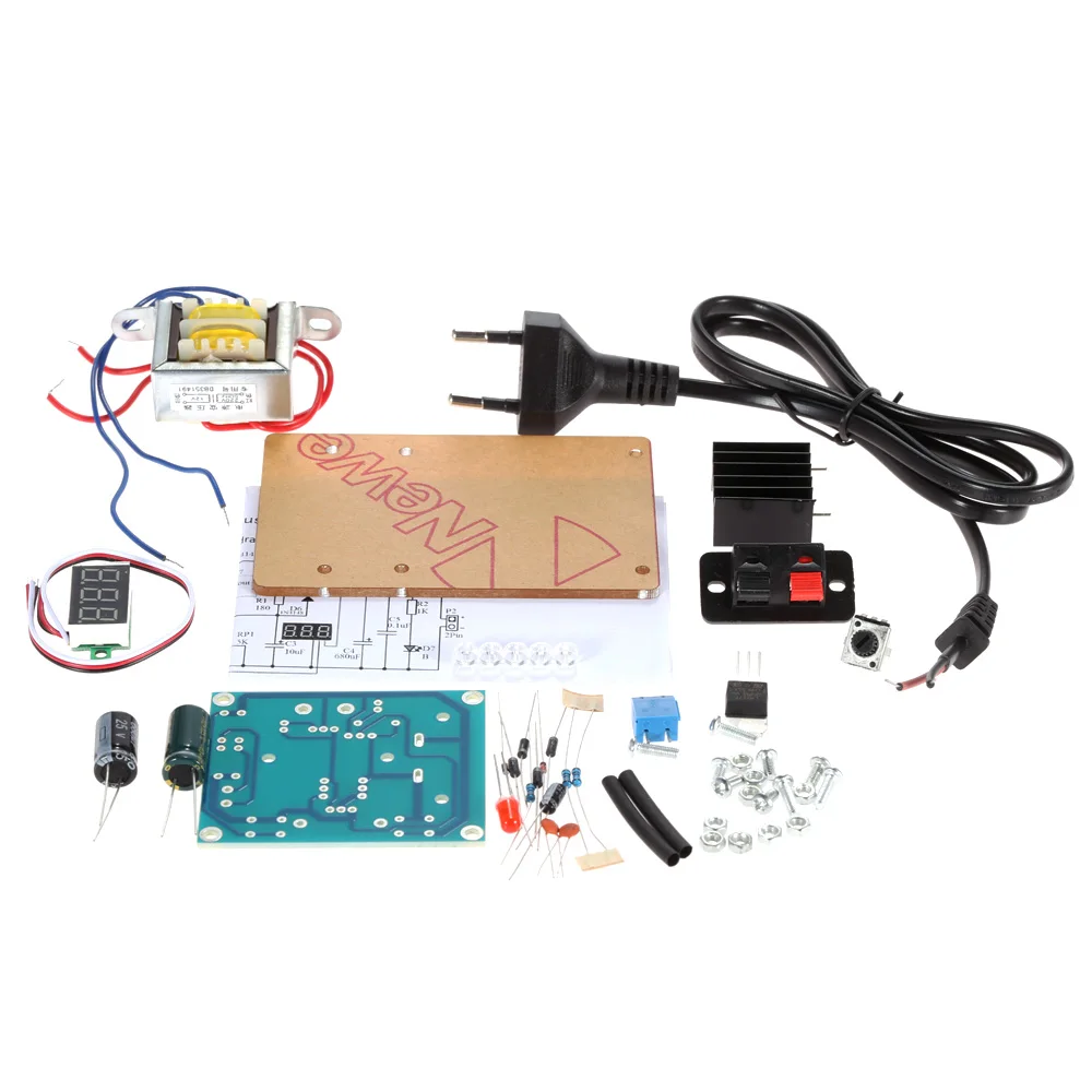 LM317 регулируемый источник питания 1,25 V-12 V непрерывный Регулируемый источник питания напряжения DIY Kit с трансформатором