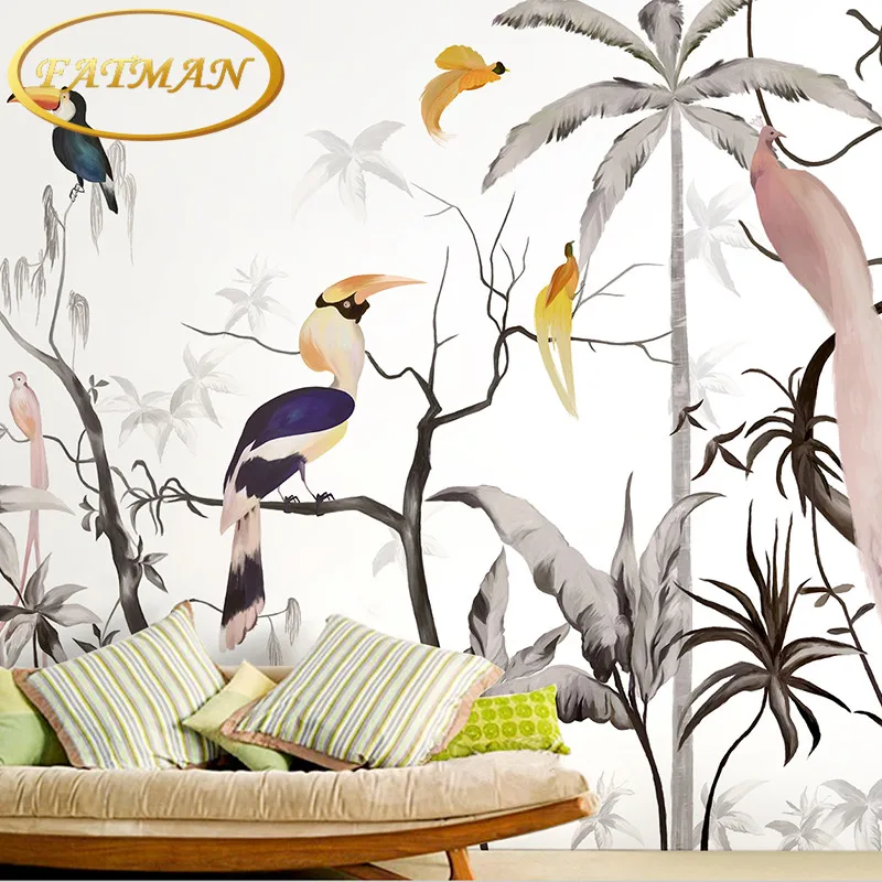 Custom photo wallpaper modern minimalist flower bird Wallpaper