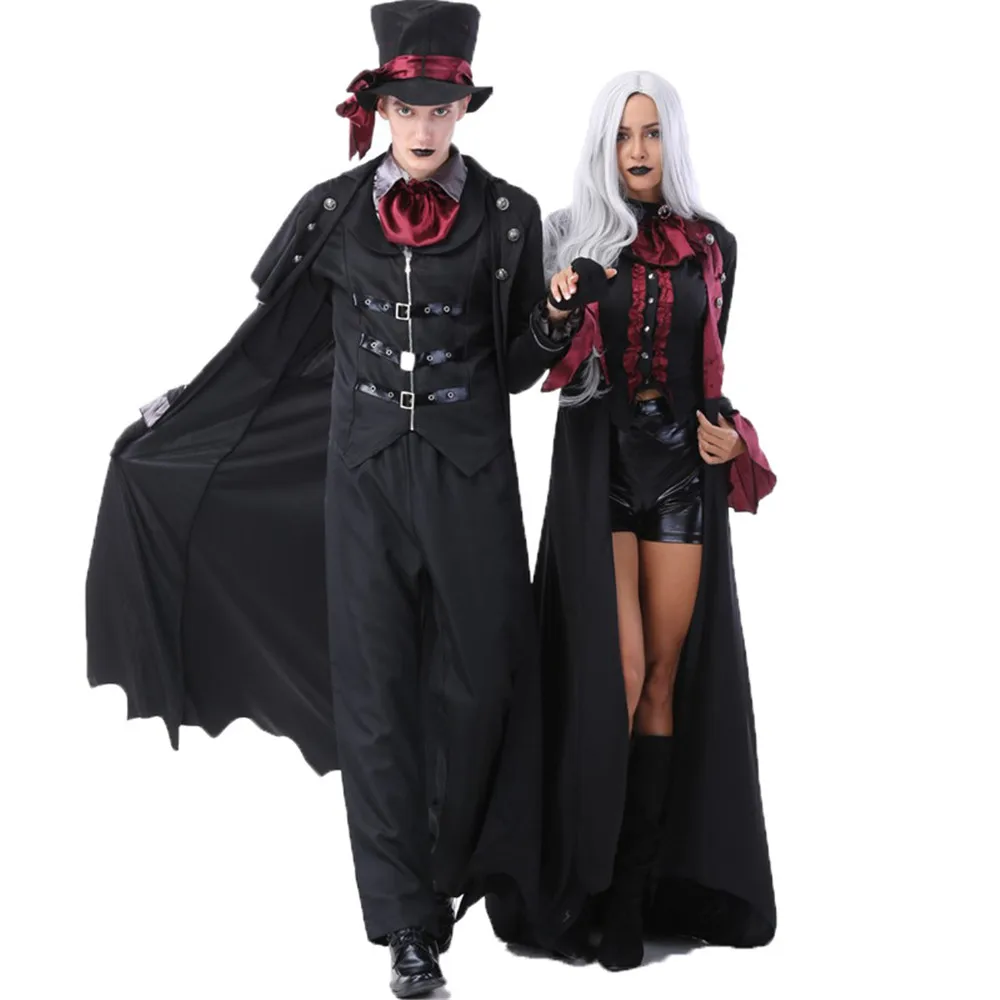 Карнавальный костюм Пурим на Хэллоуин, костюм вампира для взрослых мужчин и женщин, маскарадный сценический костюм дьявола, костюм зомби-призрака