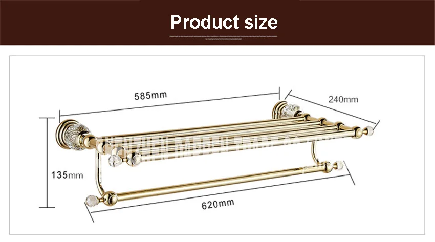 Латунное+ Хрустальное титановое полотенце с золоченым покрытием, Полка для полотенец с баром, ПОЛОТЕНЦЕДЕРЖАТЕЛЬ для ванной комнаты аксессуары европейские полотенца стойки