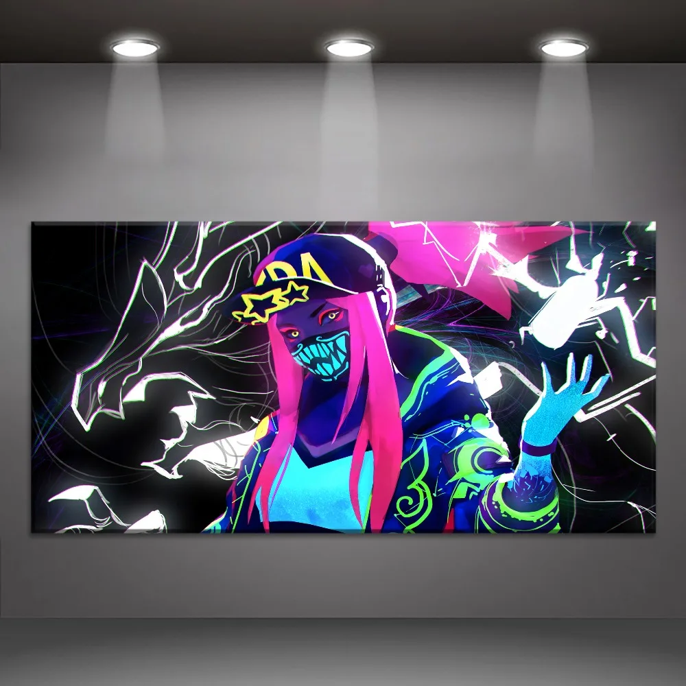 

Akali KDA LOL League of Legends Painting On Canvas Print Type And On The Wall Decor Artwork 1 Panel Style Game Large Poster