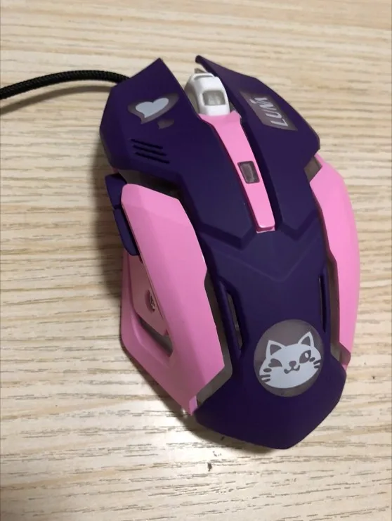 

OW Mouse Breathing LED Backlit Gaming Sailor Moon Cat Mouse D.VA LUNA Wired USB Computer Mouse 3 Colors PC& Mac Drop Shipping
