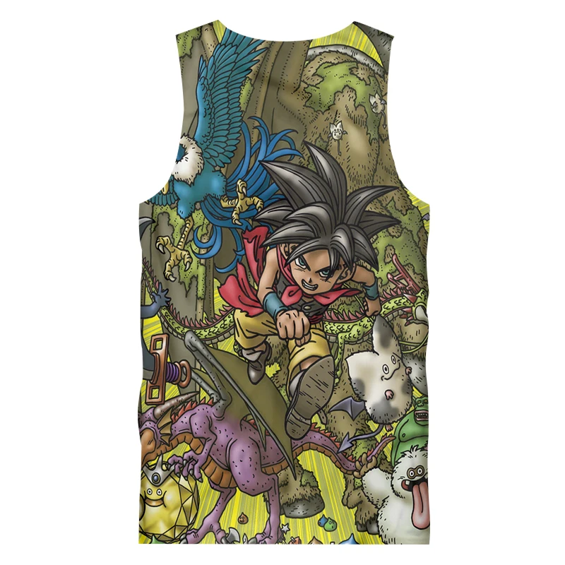 أنيمي الدبابات 2018 الصيف قمم الرجال الأزياء 3d طباعة التنين غوكو سترة رجل Singlets أوم العضلات قميص الجسم بناء قميص