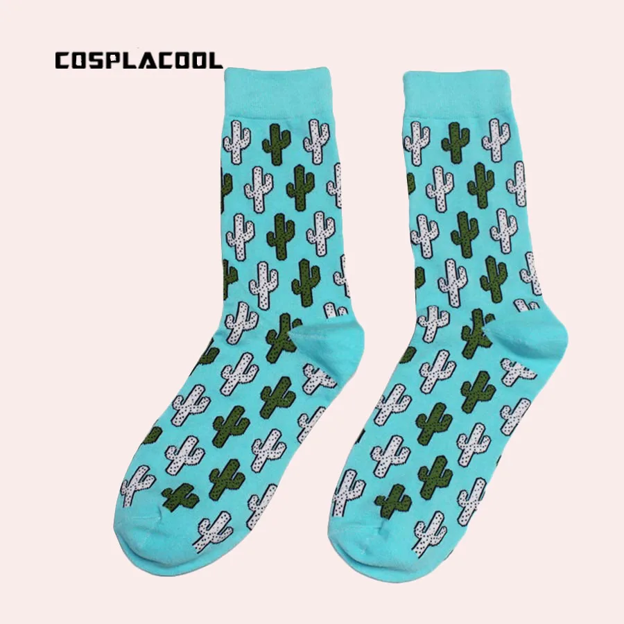 [COSPLACOOL] Высокое качество мультфильм творческий novetly унисекс Calcetines США Fashion Crew Носки для девочек Harajuku кактус узор Носки для девочек Meias