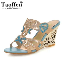 TAOFFEN/ ; качественные босоножки на танкетке; модная женская модельная пикантная обувь; туфли-лодочки на платформе; Лидер продаж; европейские размеры 32-43; P13276