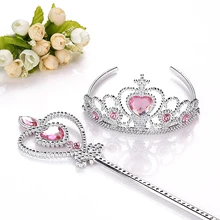 2 шт./компл. сладкая принцесса тиара Эльзы детская лента для волос в виде короны с волшебной Stickwands вечерние подарок волос Jewelr Косплэй аксессуары