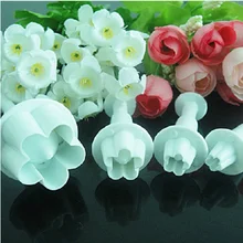 4 шт./компл. Сливовая вырубка в форме цветка Форма Sugarcraft F ondant c ake D ecorating knurling coining DIY инструмент 70 80